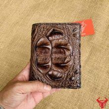 ví gù da cá sấu 2 mặt màu nâu socola