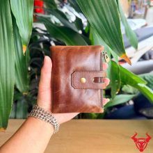 Ví da bò thật nhiều ngăn, thiết kế khóa gài an toàn và thời trang.
