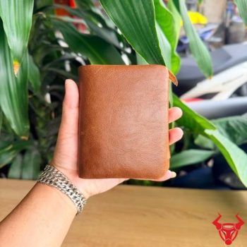 Ví Đứng Nam Dáng Ngắn Da Bò VDB54 Màu Nâu