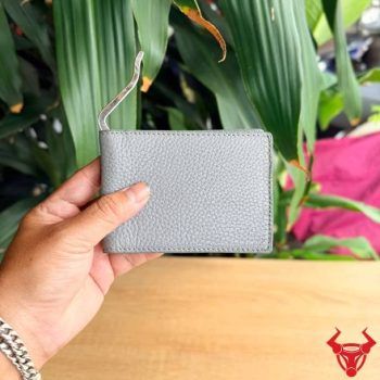 Ví Kẹp Tiền Nam Da Bò Hạt VOBA19 Màu Xám