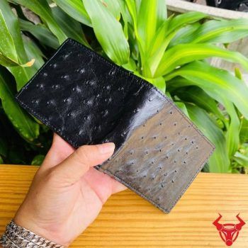 Ví Nam Da Bụng Đà Điểu 2 Mặt VCD3 Màu Đen