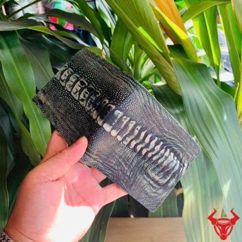 Ví Nam Da Wax Chân Đà Điểu VBD4 Màu Xanh Lá Phong Cách