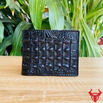 Ví Da Gai Lưng Cá Sấu VBA1 Màu Đen Phong Cách