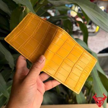 Ví Ngang Dáng Ngắn Da Bụng Cá Sấu Da Thái Lan Màu Vàng VBA8-TL