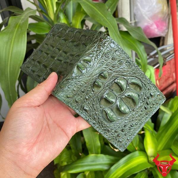Ví Nam VBA4 Da Cá Sấu 6 Gù Xanh Lá Sang Trọng Màu xanh lá thời thượng kết hợp 6 gù cá sấu tạo diện mạo đầy cuốn hút.