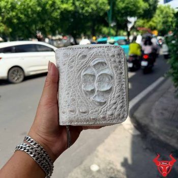Ví Nữ Dáng Ngắn Da Cá Sấu Gù Màu Bạch Tạng VRBA4