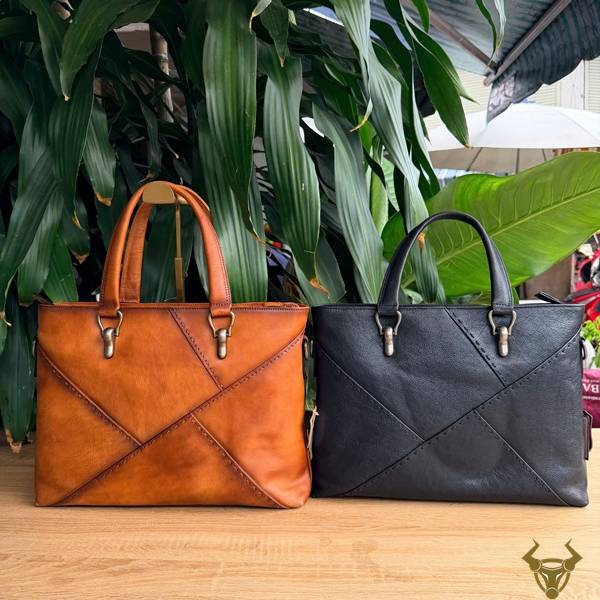 Cặp xách da bò Vegtan E10 cao cấp, phù hợp môi trường công sở và nhu cầu sử dụng hằng ngày.