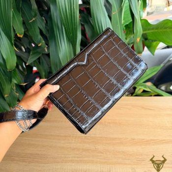 Clutch Nam Da Cá Sấu Thái Lan CKCA8 Màu Đen Sang Trọng