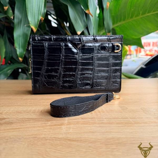 Clutch nam CKCA8 da bụng cá sấu cao cấp.