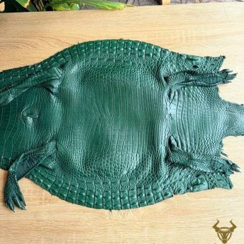 Da Cá Sấu Nguyên Tấm Xanh Lá Size 4 Nhỏ Vân Đẹp Tự Nhiên
