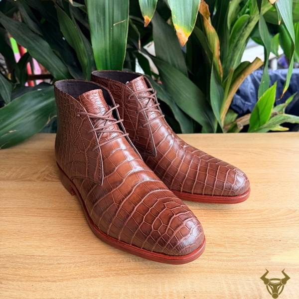 Giày Chukka Boot doanh nhân GJBA8 da cá sấu sang trọng.