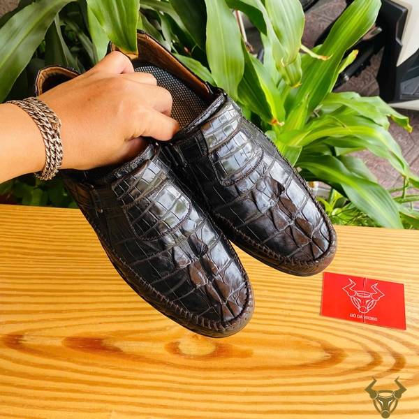 Giày lười da gai đuôi cá sấu GCA2 thời trang nam cao cấp.