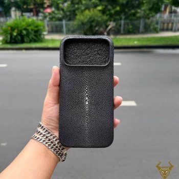 Ốp Lưng iPhone 17 Pro Max Da Cá Đuối Full Viền ELAA17 Phong Cách