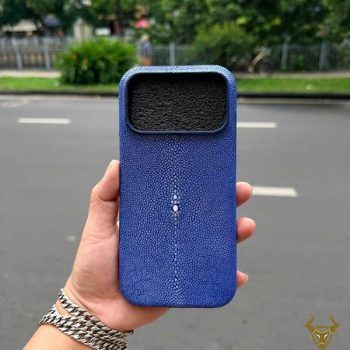 Ốp Lưng iPhone 17 Pro Max ELAA17 Bọc Da Cá Đuối Xanh Dương Chất Riêng
