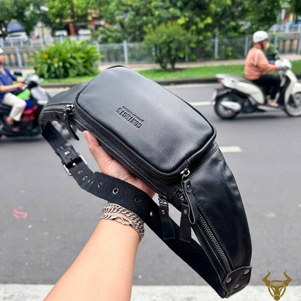 Túi đeo hông nam Contact34 da bò thật cao cấp.